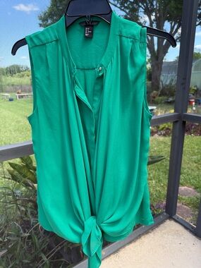 H&M Emerald Green Tie-Front Sleeveless Camisole